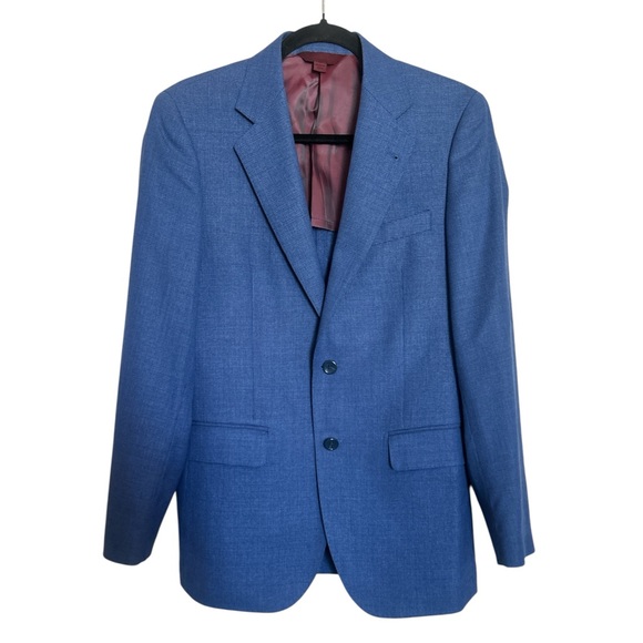 Trend Maxman Italian Drago Blue Wool Blazer -38R- Classic Tailored Jacket